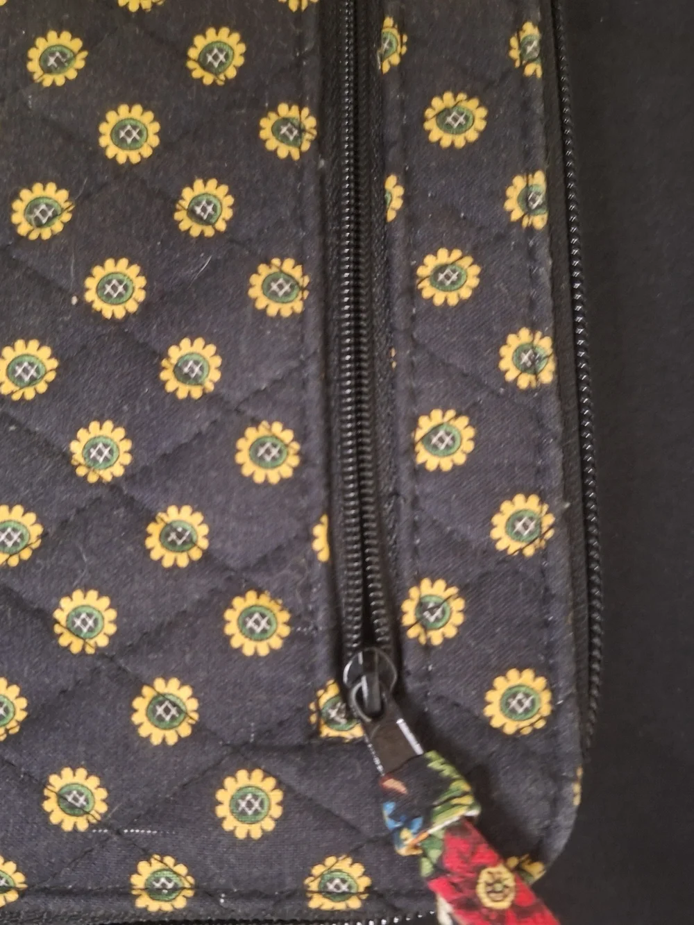 Vera Bradley Black With Gold Billfold. 7.5